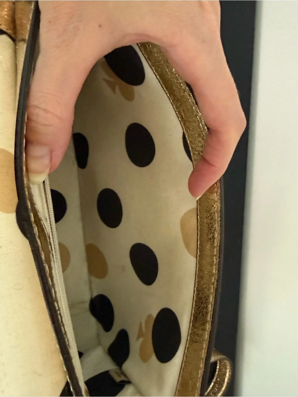 Kate Spade Metallic Flicker Scout Gold Messenger Crossbody Bag